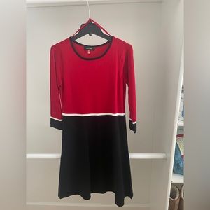 Nine West Red, White & Black Size S Dress